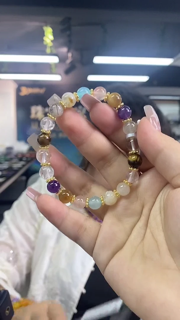 水晶手链未镶嵌多样性发其一颜色微差