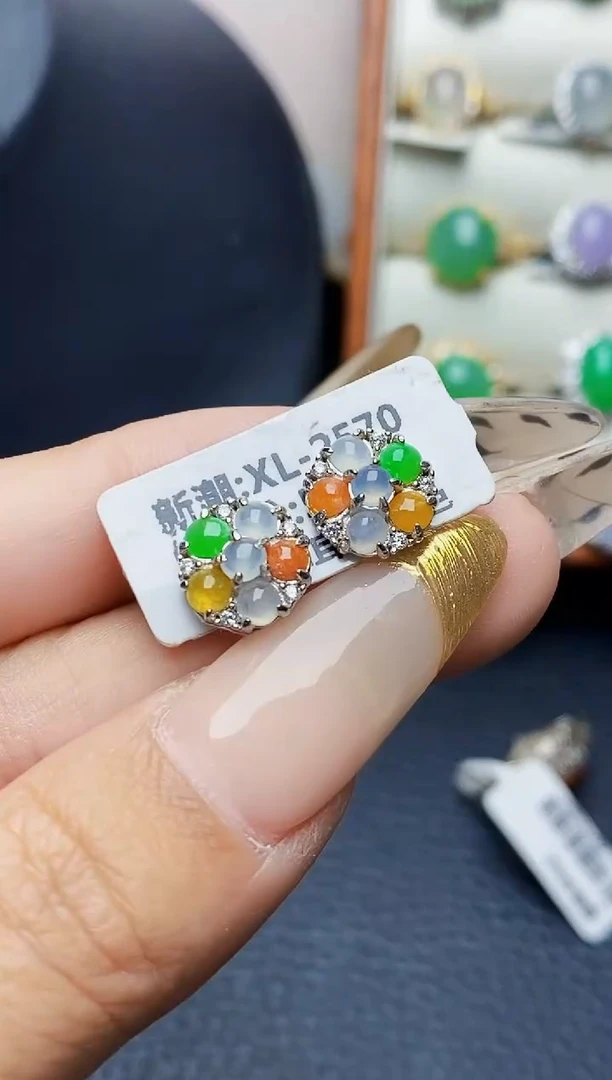 银S925镶嵌戒指翡翠3545