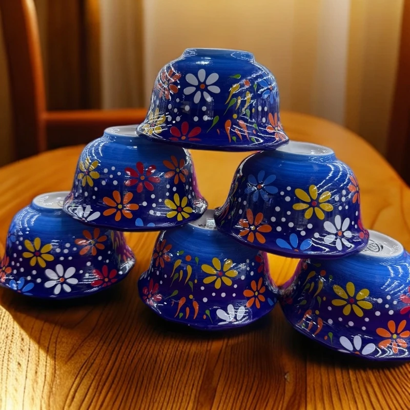 【新疆包邮】kok gulluk piyala 6 tal 蓝色花碗精美6个 小型餐饮具