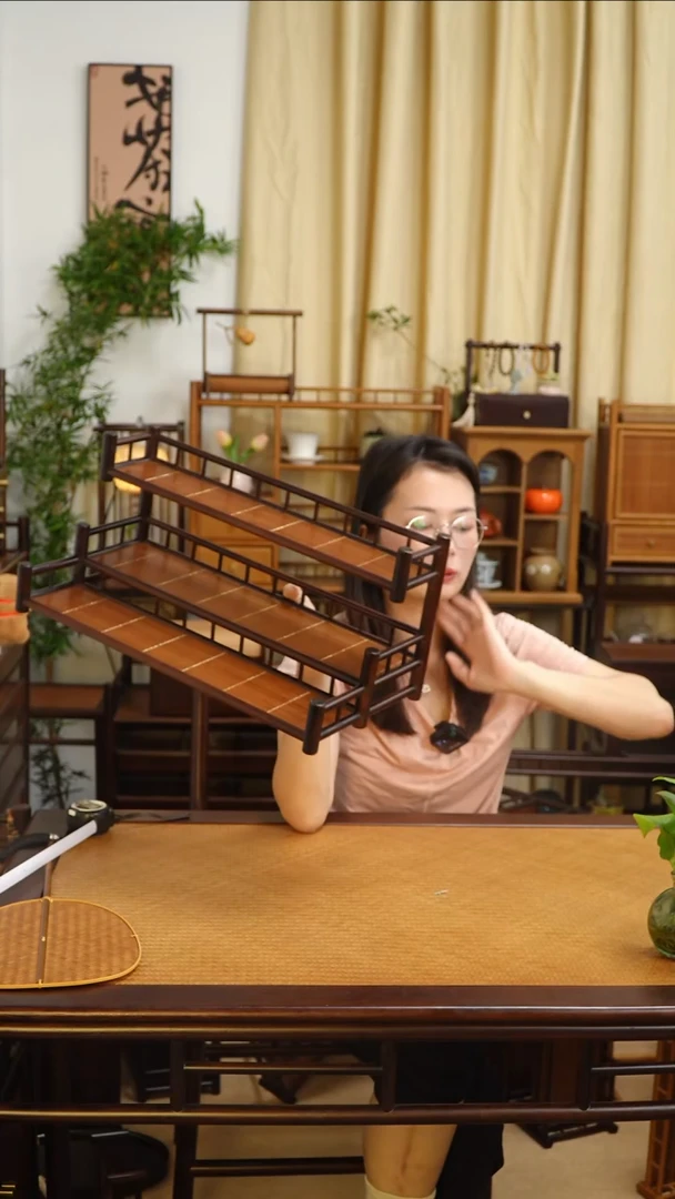 三层弦月手作置物架