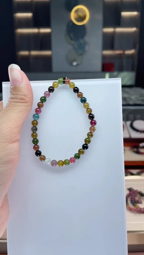 未镶嵌老矿碧玺单圈手串5mm+碧玺（多样性发一条）Q