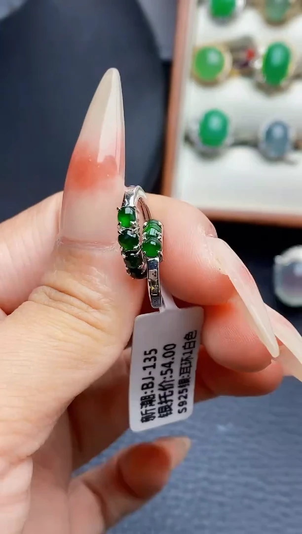 银S925镶嵌戒指翡翠2274