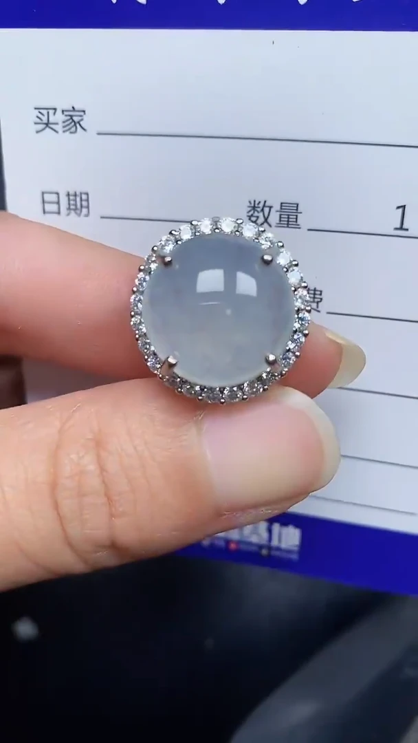 银S925镶嵌戒指翡翠4200