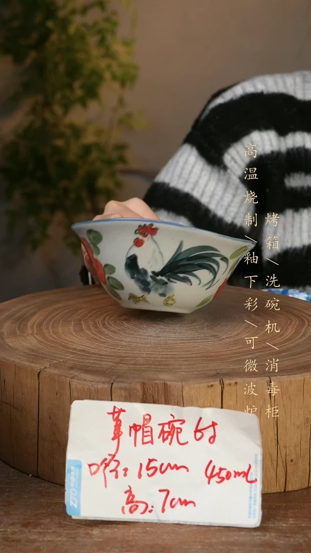 碗瓷景德镇手工手绘高温瓷釉下彩