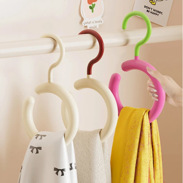 【五个装】围巾架多功能可旋转挂钩多巴胺圆形丝巾领带展示架