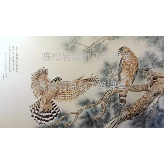 《松鹰图》共16讲 陈松岩原创工笔视频课