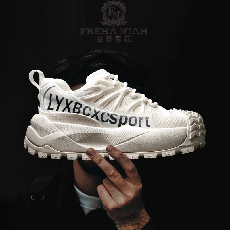 【痞帅潮鞋】法莎尼亚男鞋新款厚底增高户外风登山老爹鞋做旧休闲鞋