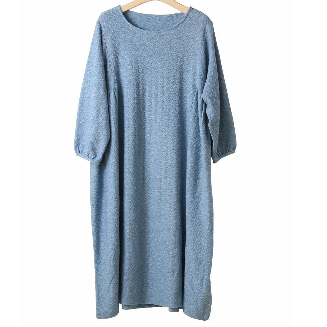 休闲柔软家居睡裙睡衣家居服秋冬时尚气质女士百搭中长款宽松