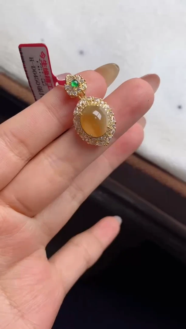 银S925镶嵌戒指翡翠天然A货翡翠