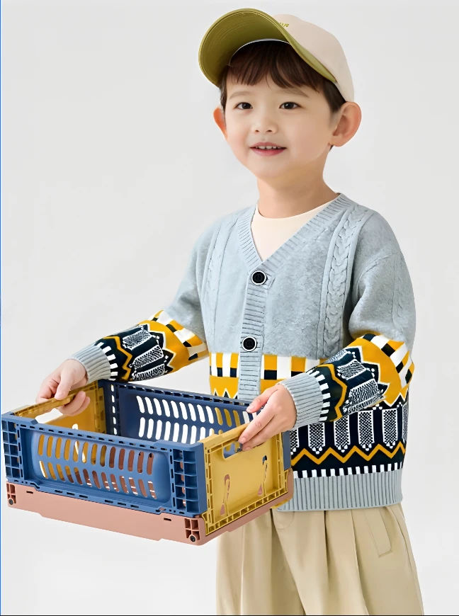 莫代尔学院风V领儿童常规款开衫毛衣春秋宝宝QC0017毛衣开衫女童