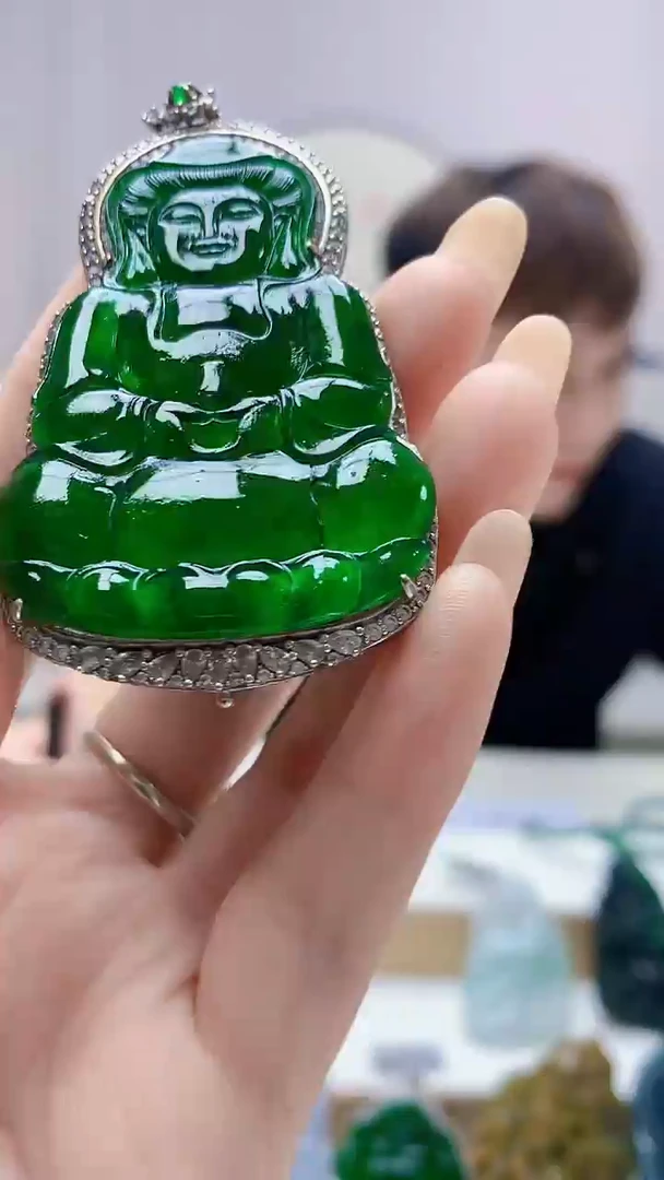 未镶嵌定制翡翠4868DD-毛货挂件30