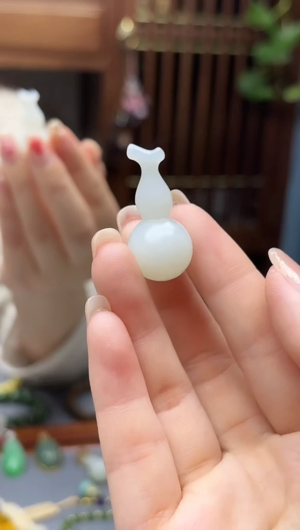 颈饰未镶嵌和田玉和田玉葫芦吊坠HX编绳