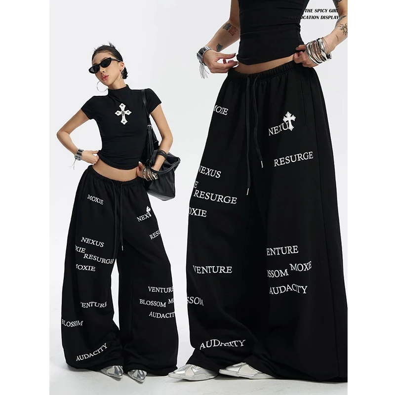 【优质棉】夏季美式街舞嘻哈运动裤街头卫裤印花长裤阔腿休闲裤潮