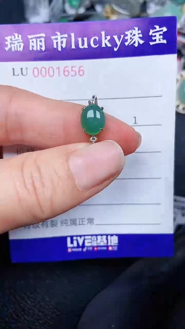 颈饰银S925镶嵌翡翠1656