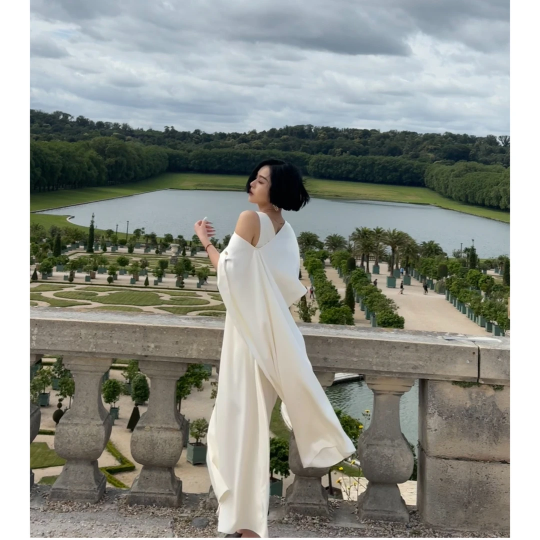 【歌剧院】艺术灵魂两件套多穿法用途叠穿披肩飘带长款女神裙连衣裙