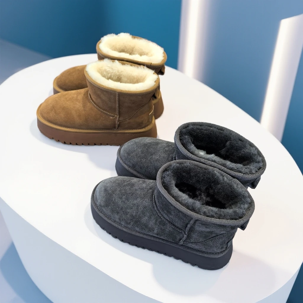 棒球队长雪地靴女款冬季新款短靴圆头保暖时尚棉鞋经典雪地棉百搭