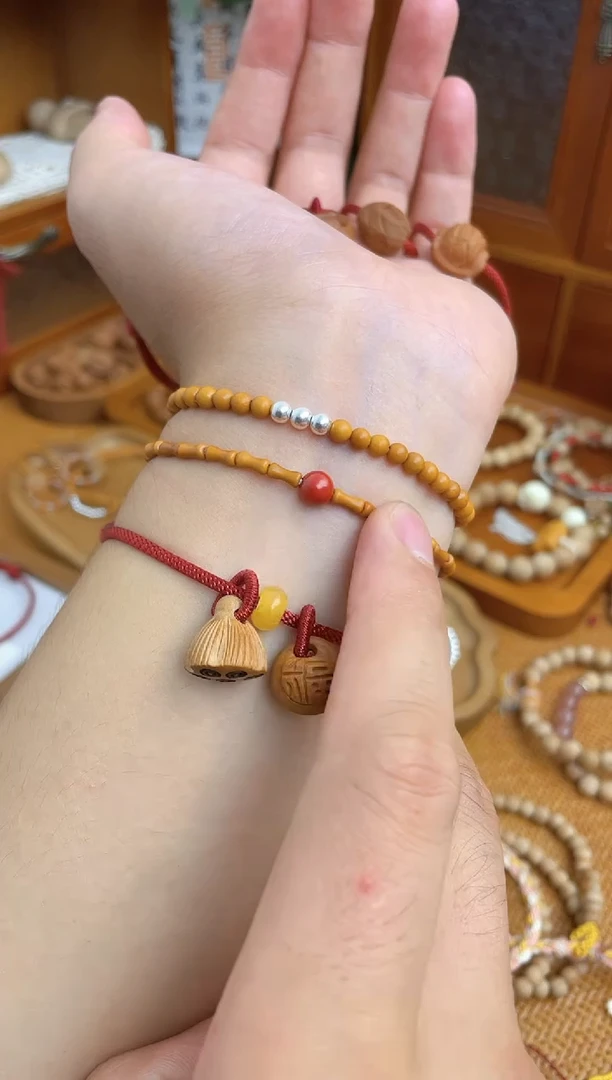 桃核竹节手串一物一拍莎莎