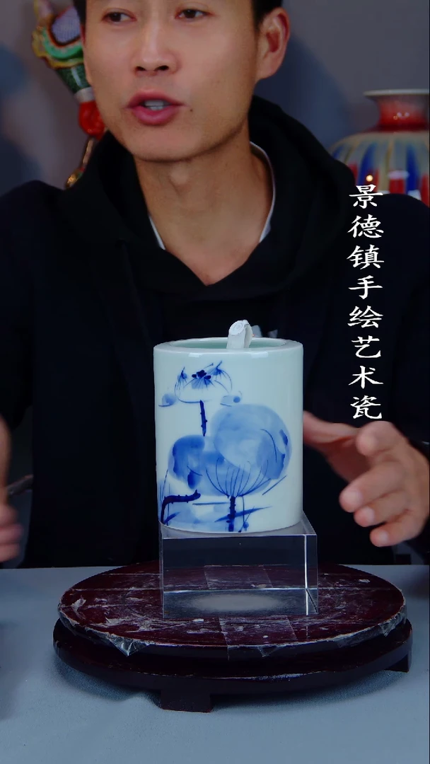 摆件陶景德镇手工手绘陶瓷摆件5