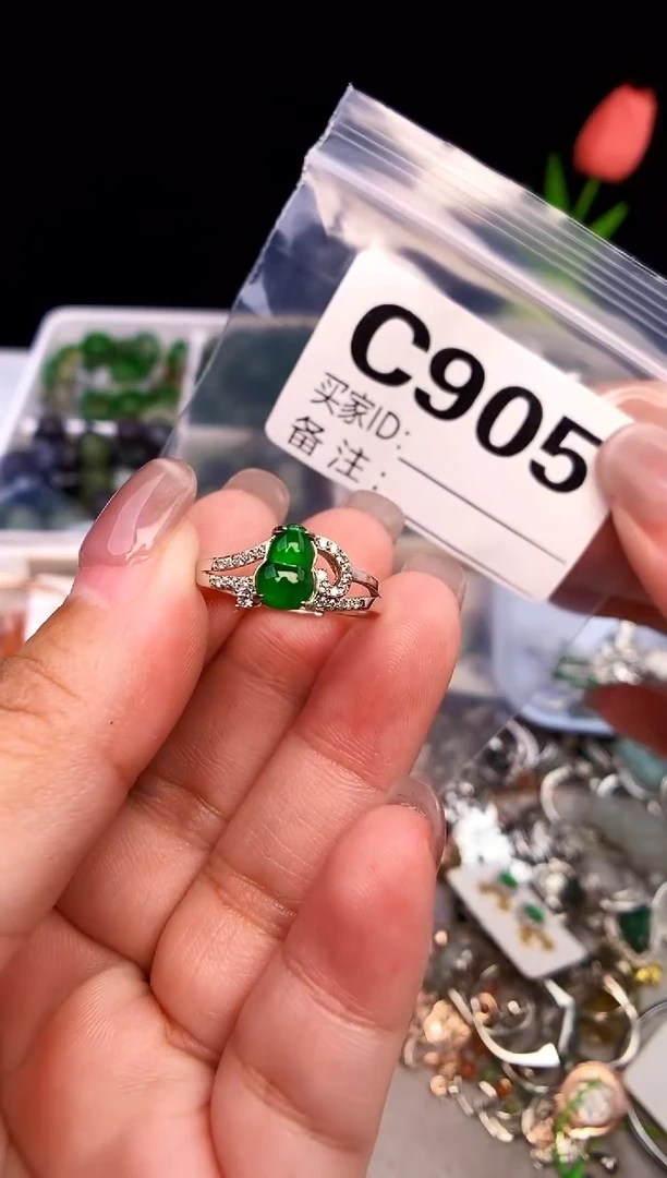 吊坠(不含链)银S925镶嵌翡翠1