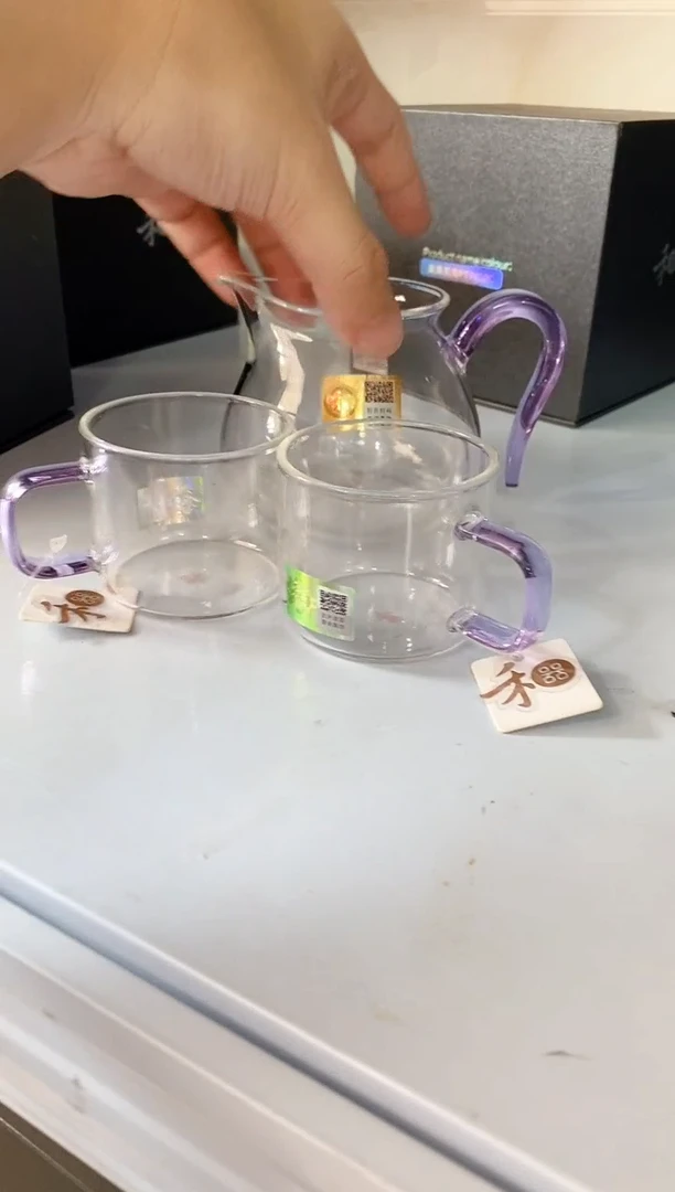禾器/晶悦茶海/浅紫+清禾对杯/浅紫