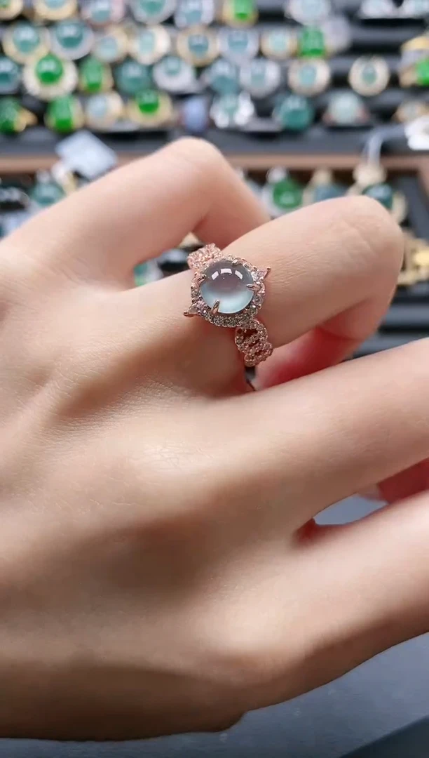 【闪购商品】翡翠戒指银S925镶嵌5111