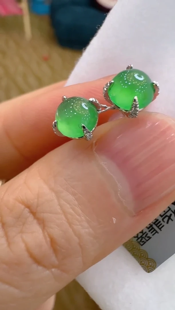 翡翠18K金镶嵌耳饰多样性团购发一件