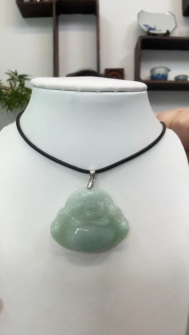 颈饰银S925镶嵌翡翠佛公
