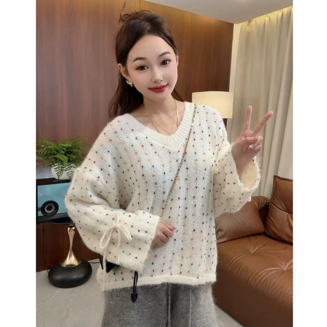 XIAOYUE 韩系简约静奢慵懒风 【富贵花】七彩星点 洋气时髦 YH55779