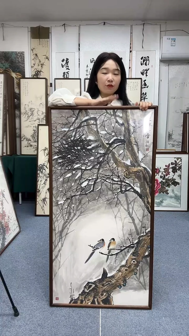 国画63*123实木画框京东包邮手绘
