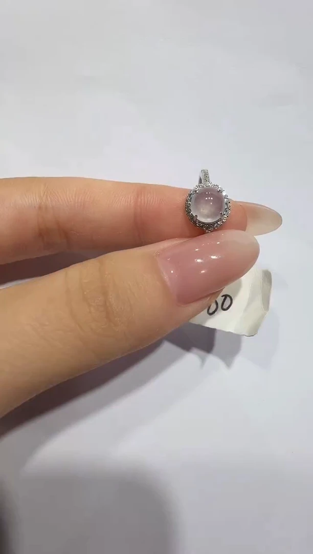 银S925镶嵌戒指翡翠925银镶翡翠戒指镶嵌