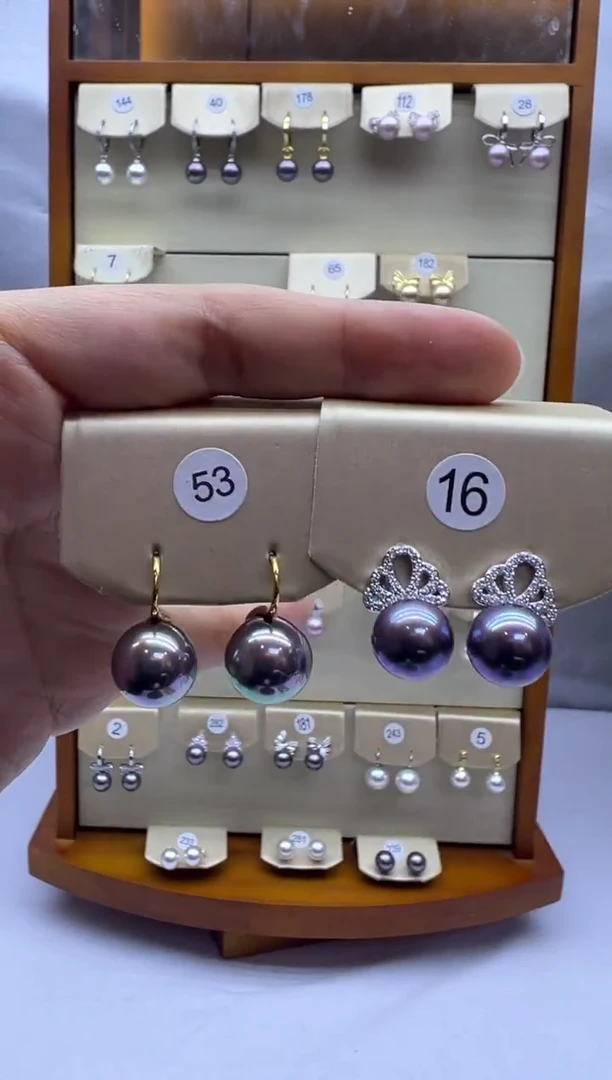 未镶嵌耳饰淡水珍珠16+53