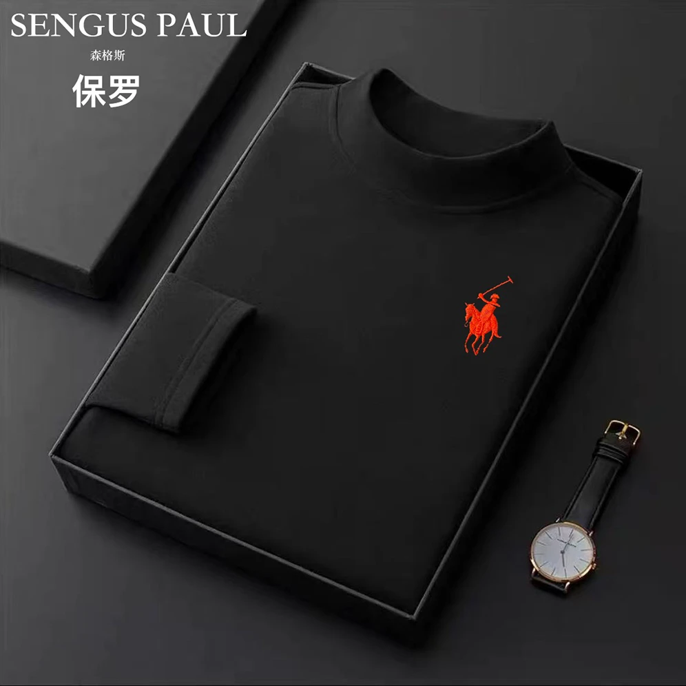 森格斯保罗秋冬重磅半高领卫衣打底衫百搭休闲加厚保暖长袖