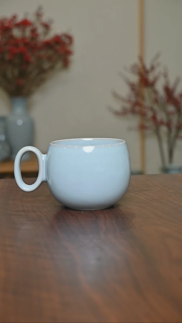 【闪购商品】其他如意杯350毫升微瑕天青釉 无款