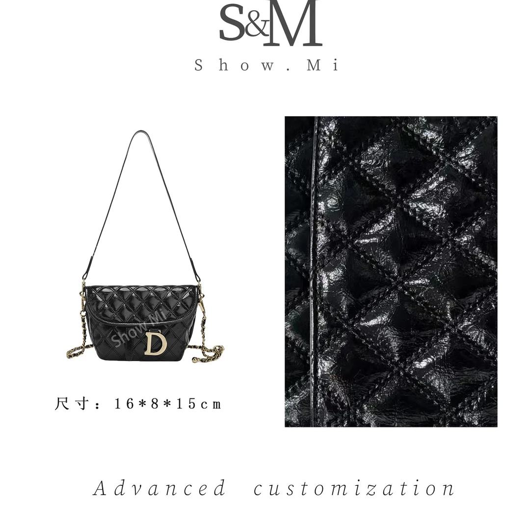 【Show Mi】马鞍包小丨QYX-9787-黑色-轻奢小众时尚百搭女士包包sm