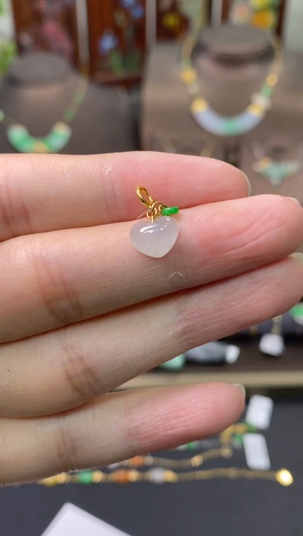 【闪购商品】翡翠颈饰18K金镶嵌净货14021