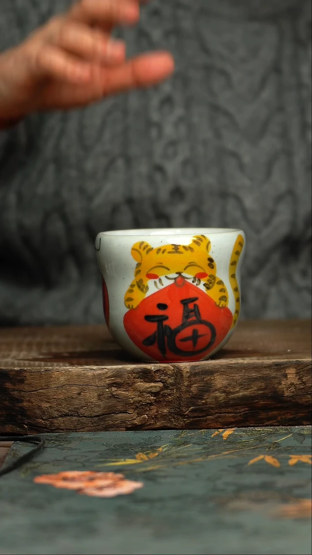 【闪购商品】杯釉下彩手工手绘同款陶器