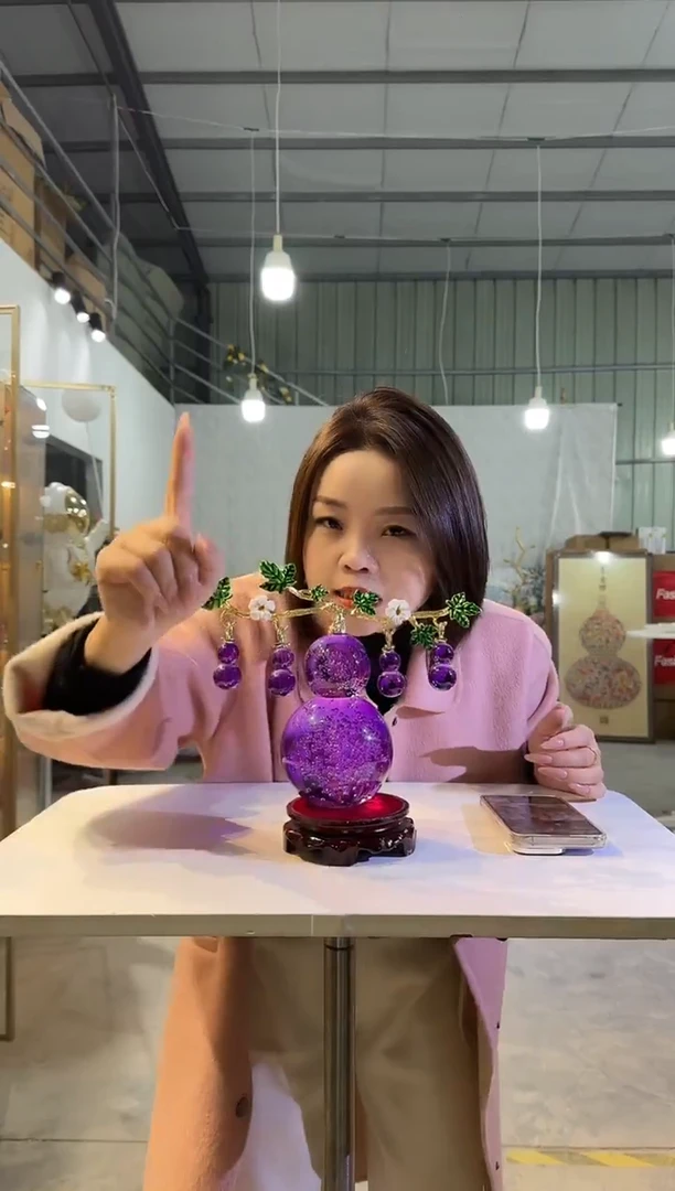 于清花瓶花器T-早8-实木底座