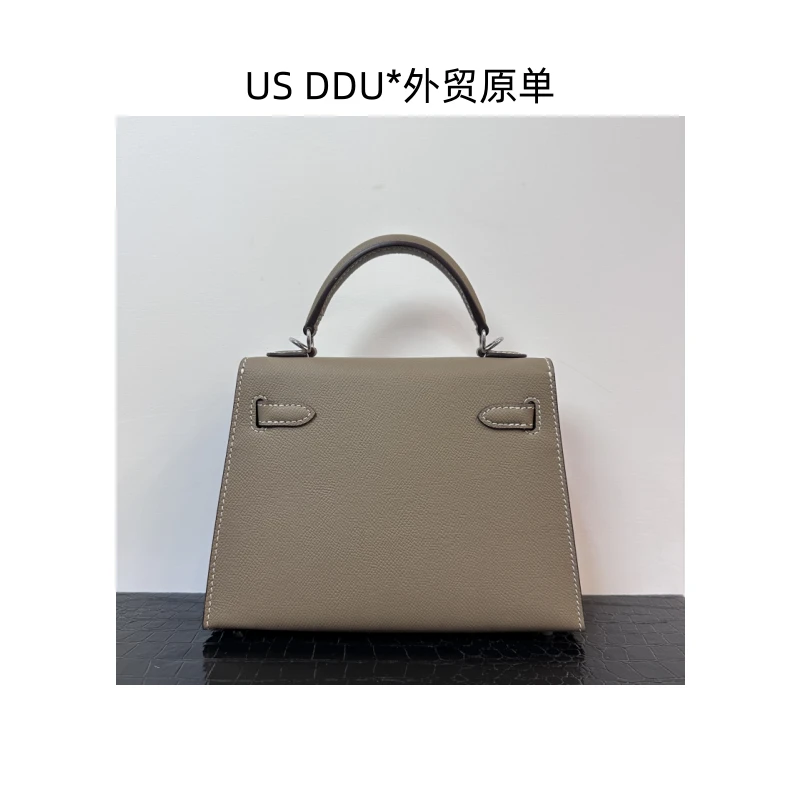 A180 大象灰银扣凯莉22外缝EP皮手提包1315/D014