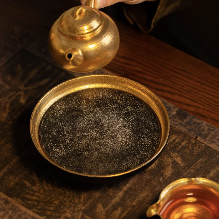 景德镇霖松堂鎏金系列双层壶承