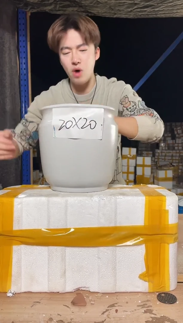 紫砂花盆宜兴紫砂粗陶花盆尺寸2白