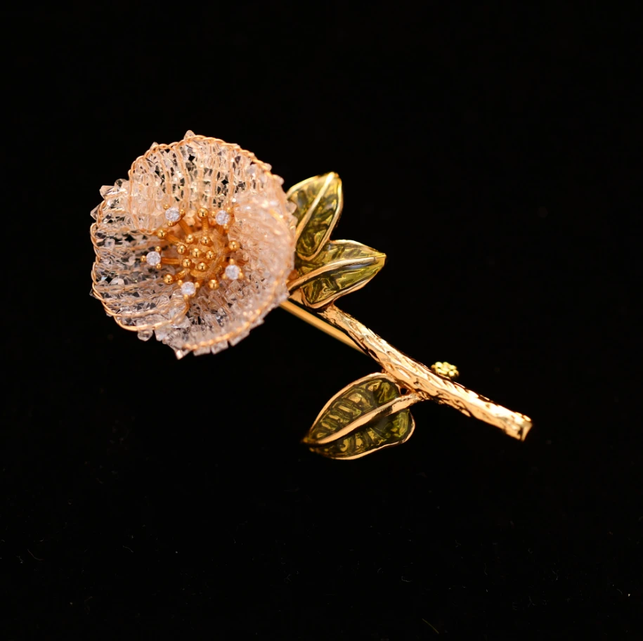 铜合金仿水晶胸针 澜七-卡美伊小众系列高档设计师款胸针-轻奢