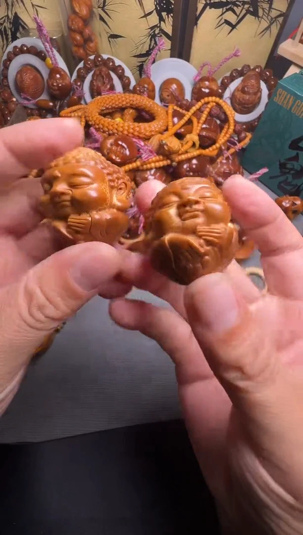 手串橄榄核宝宝佛一对