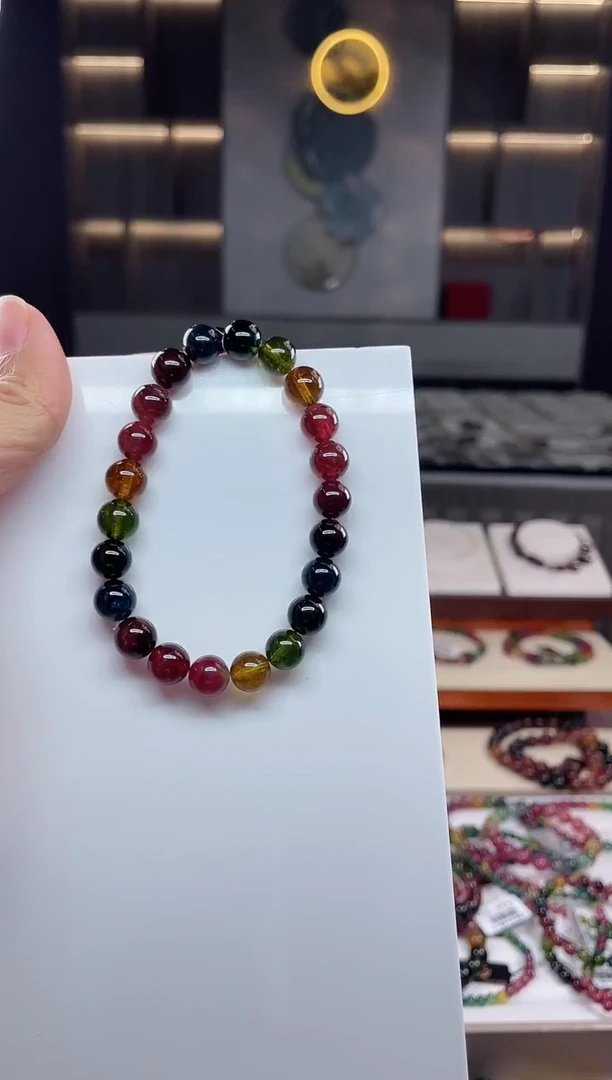 未镶嵌单圈手串碧玺（多样性发一条）Q