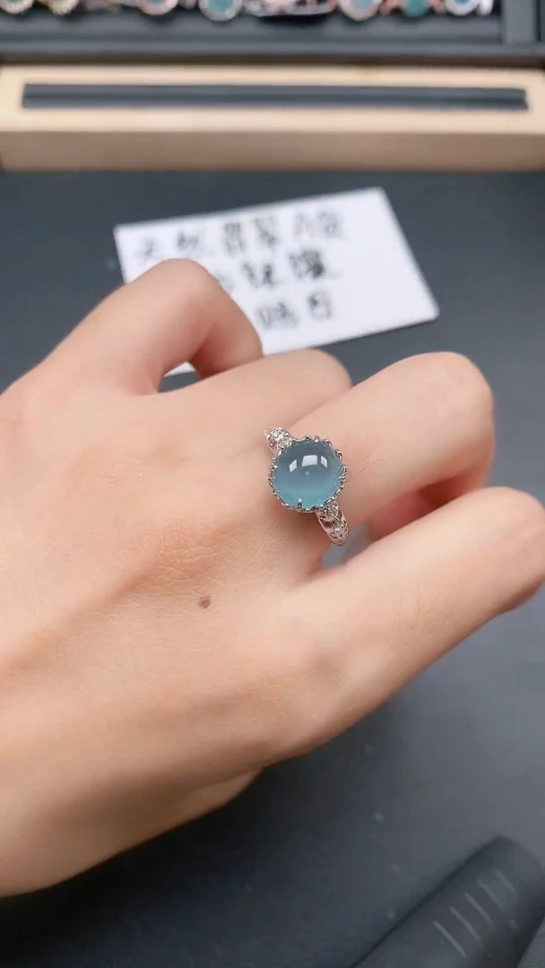 银S925镶嵌戒指翡翠111