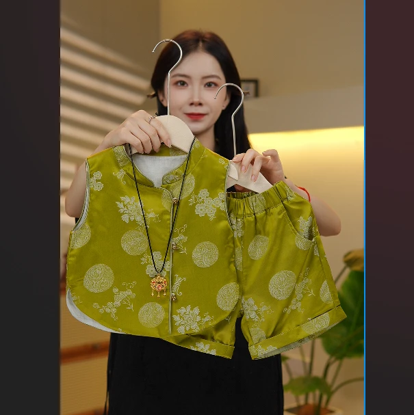 【麦布麦】复古民族风薄款夏季新中式儿童款男童女童套装SXT1016