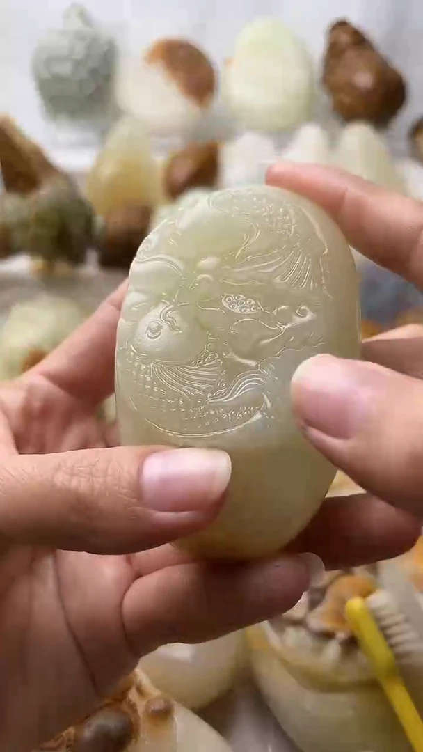 石材古青石棉纹正常不退换锦鲤鱼