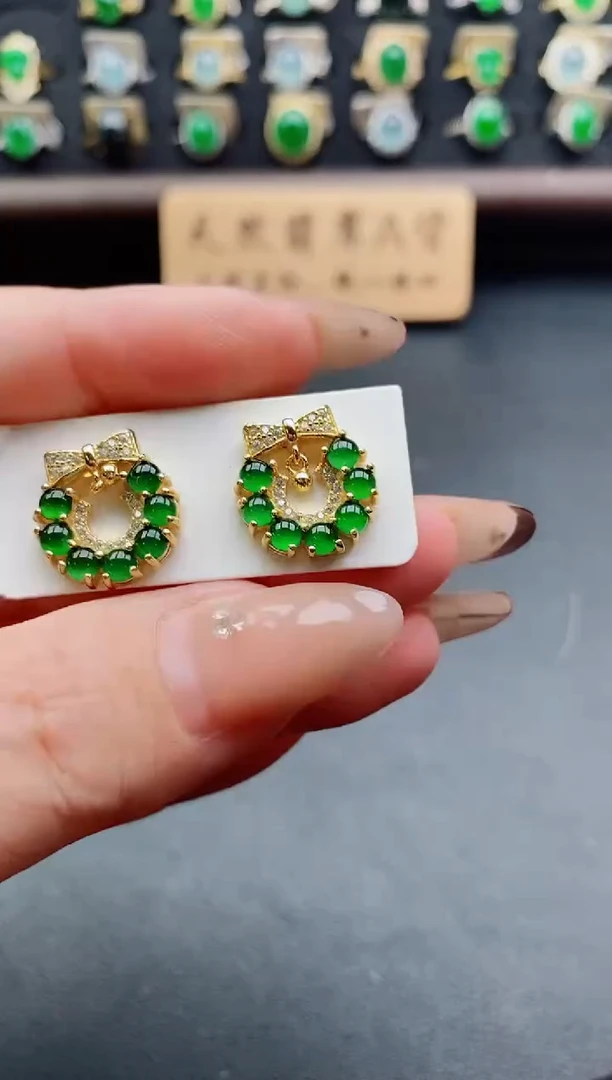 银S925镶嵌戒指翡翠1