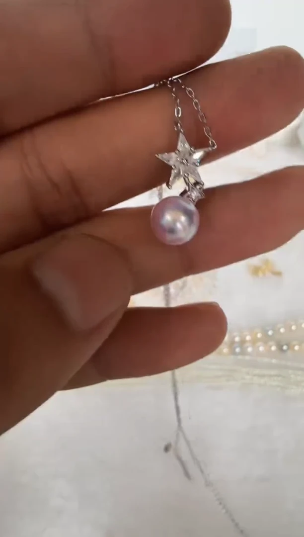 颈饰银S925镶嵌海水珍珠套链