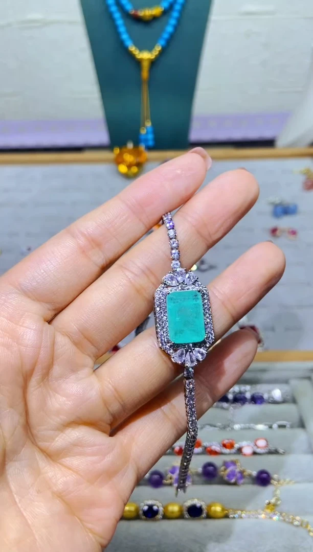 银S925镶嵌耳饰紫晶1