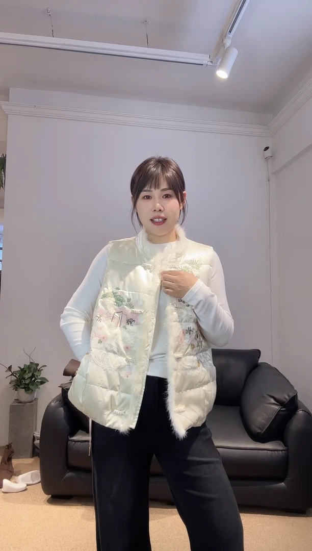 140斤重工羽绒国风马夹3337